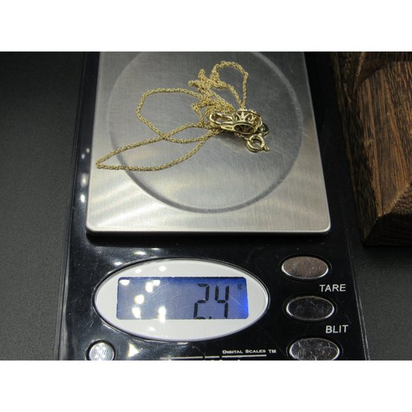 18" Sterling Silver Simple Diamond Chip Gold Plated Pendant Necklace Vintage - Picture 7 of 7